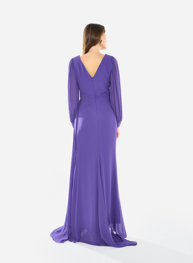 House of Moda Women Flowing Cape Embellished Maxi Dress - Image 5